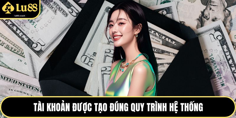 Tài khoản được tạo đúng quy trình hệ thống